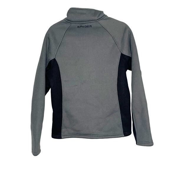 SPYDER Constant Full-Zip Sweater Mock Neck Fleece Lined Gray Black Mens Size S - Picture 3 of 5
